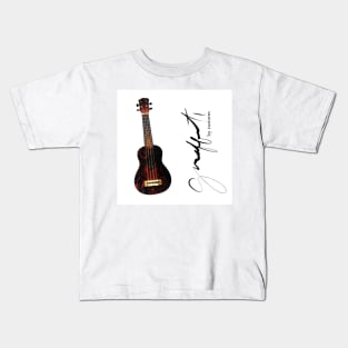 brown ukulele ugly shirt Kids T-Shirt